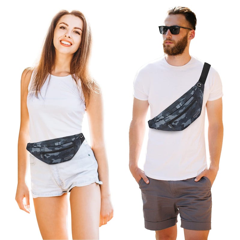 Maxtop Small Crossbody Belt Bags Shoulder Fanny Pack with 4-Zipper Pockets Gifts for Enjoy Sports Festival Workout Traveling Running Casual Hands-Free Wallets Waist Pack Crossbody Bag Carrying All Phones - Image 2
